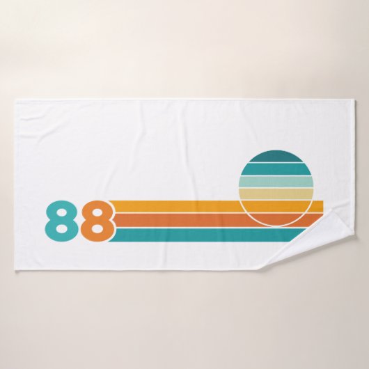 Retro Sonnenuntergang 88 Badehandtuch (Badehandtuch)