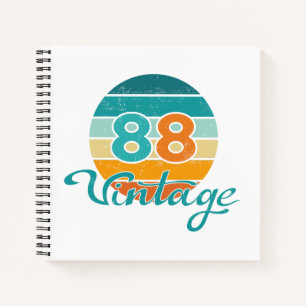 Retro Sonnenuntergang 88 Vintage abgenutzt Notizblock