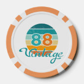 Retro Sonnenuntergang 88 Vintage abgenutzt Pokerchips (Rückseite)