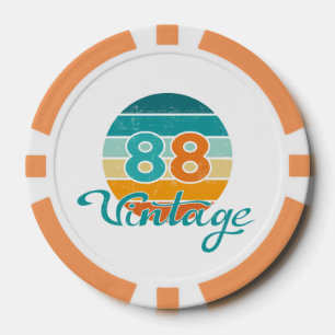 Retro Sonnenuntergang 88 Vintage abgenutzt Pokerchips