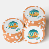 Retro Sonnenuntergang 88 Vintage abgenutzt Pokerchips (Stapel)