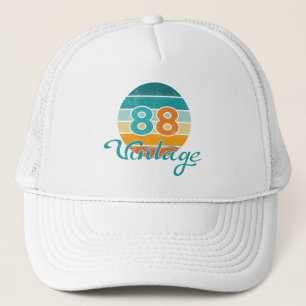 Retro-Sonnenuntergang 88 Vintage abgenutzt Truckerkappe