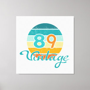 Retro-Sonnenuntergang 89 Vintage-Distressed Leinwanddruck