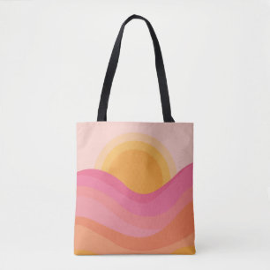 Retro Sonnenuntergang Abstrakt Tasche