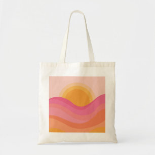 Retro-Sonnenuntergang Abstrakt Tragetasche