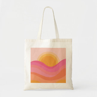 Retro-Sonnenuntergang Abstrakt Tragetasche