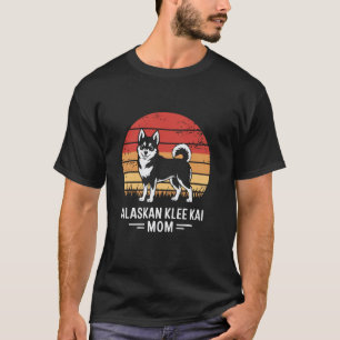 Retro Sonnenuntergang Alaskan Klee Kai Hunde-Mama T-Shirt