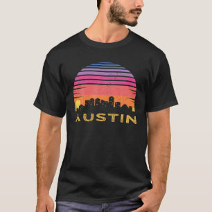 Retro-Sonnenuntergang Austin Texas-Shirt Vintage-S T-Shirt