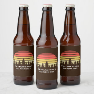 Retro Sonnenuntergang Benutzerdefinierte Familienz Bierflaschenetikett