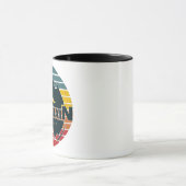 Retro Sonnenuntergang Bergmeister Tasse (Zentrum)