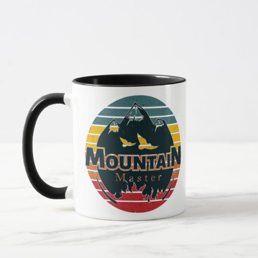 Retro Sonnenuntergang Bergmeister Tasse (Links)