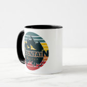 Retro Sonnenuntergang Bergmeister Tasse (Vorderseite Links)