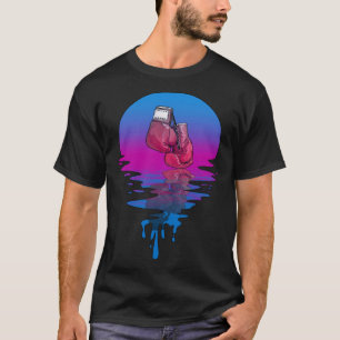 Retro-Sonnenuntergang-Boxhandschuhe im Vintage-Sti T-Shirt