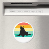 Retro Sonnenuntergang Chihuahua Magnet (In Situ (Geschirrspüler))