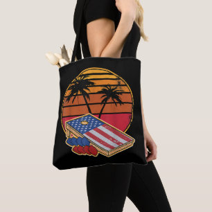Retro-Sonnenuntergang-CornHole-Board Amerikanische Tasche