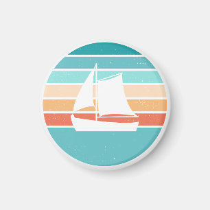 Retro-Sonnenuntergang-Distressed-Effekt + Segelboo Magnet