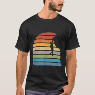 Retro-Sonnenuntergang-Felsenkletterer-Rucksacktour T-Shirt
