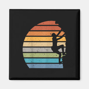 Retro-Sonnenuntergang-Felsenklettern-Outdoor-Sport Magnet