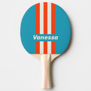 Retro Sonnenuntergang Flut Rausch Pin Streifen mit Tischtennis Schläger