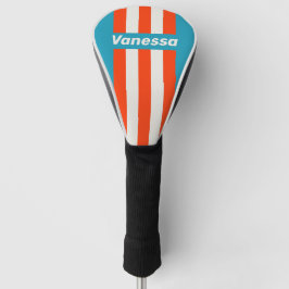 Retro-Sonnenuntergang-Flut-Rush-Pin-Streifen mit N Golf Headcover