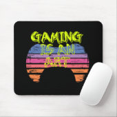Retro-Sonnenuntergang-Gaming-Controller-Kunst-Game Mousepad (Mit Mouse)