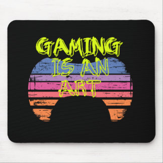 Retro-Sonnenuntergang-Gaming-Controller-Kunst-Game Mousepad