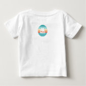 Retro Sonnenuntergang gestörter Effekt + Segelboot Baby T-shirt (Rückseite)