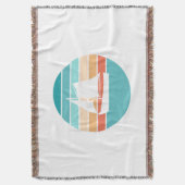 Retro Sonnenuntergang gestörter Effekt + Segelboot Decke (Vorderseite Vertikal)