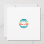 Retro Sonnenuntergang gestörter Effekt + Segelboot Einladung (Rückseite)