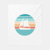 Retro Sonnenuntergang gestörter Effekt + Segelboot Fleecedecke (Vorderseite)