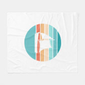 Retro Sonnenuntergang gestörter Effekt + Segelboot Fleecedecke (Vorderseite (Horizontal))