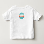 Retro Sonnenuntergang gestörter Effekt + Segelboot Kleinkind T-shirt (Rückseite)