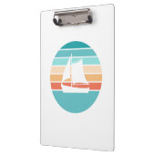 Retro Sonnenuntergang gestörter Effekt + Segelboot Klemmbrett (Links)