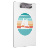 Retro Sonnenuntergang gestörter Effekt + Segelboot Klemmbrett (Rechts)