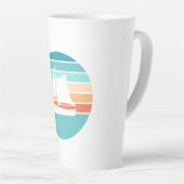 Retro Sonnenuntergang gestörter Effekt + Segelboot Milchtasse (Rechte Ecke)