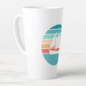 Retro Sonnenuntergang gestörter Effekt + Segelboot Milchtasse (Linke Ecke)