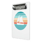 Retro Sonnenuntergang gestörter Effekt + Segelboot Mini Klemmbrett (Gewinkelt2)