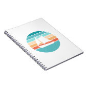 Retro Sonnenuntergang gestörter Effekt + Segelboot Notizblock (Rechte Seite)