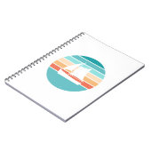 Retro Sonnenuntergang gestörter Effekt + Segelboot Notizblock (Linke Seite)