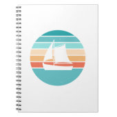 Retro Sonnenuntergang gestörter Effekt + Segelboot Notizblock (Vorderseite)