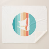 Retro Sonnenuntergang gestörter Effekt + Segelboot Sherpadecke (Vorderseite (Horizontal))