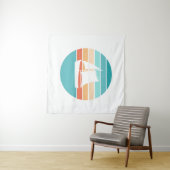 Retro Sonnenuntergang gestörter Effekt + Segelboot Wandteppich (Beispiel (Horizontal))