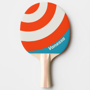 Retro Sonnenuntergang Gezeitenrausch Kreis Streife Tischtennis Schläger