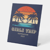 Retro Sonnenuntergang Giro Trip Junggeselinnen-Abs Sockelschild (Vorderseite)