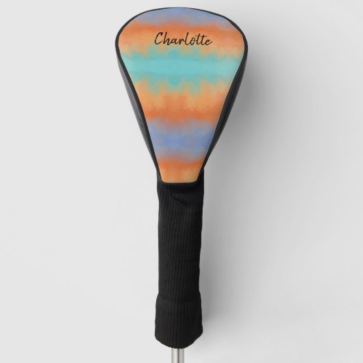 Retro-Sonnenuntergang Golf Headcover (Vorderseite)