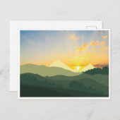 Retro Sonnenuntergang Grosser, rauchiger Nationalp Postkarte (Vorne/Hinten)