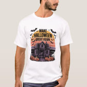 Retro Sonnenuntergang Halloween Artwork - Creepisc T-Shirt (Vorderseite)
