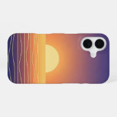 Retro-Sonnenuntergang-Horizont iPhone 16 Hülle (Rückseite (Horizontal))