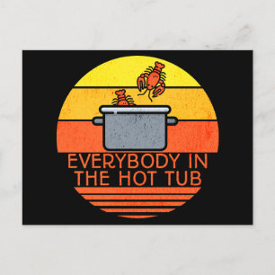 Retro-Sonnenuntergang-Hummerkorb, Whirlpool Postkarte