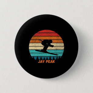 Retro Sonnenuntergang Jay Peak Vermont Skifahren S Button